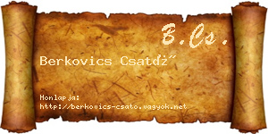 Berkovics Csató névjegykártya